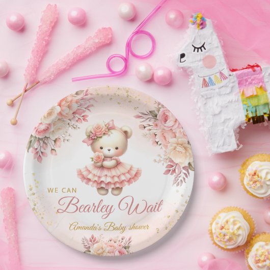 Wir können frühzeitig die pink Girl Baby Dusche wa Pappteller (Party)