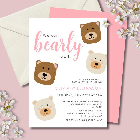 Wir können frühzeitig die Pink Girls Babydusche ab Einladung