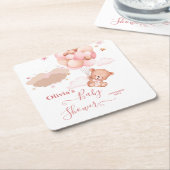 Wir können frühzeitig die Pink Pooh Bear Babydusch Rechteckiger Pappuntersetzer (angewinkelt)