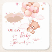 Wir können frühzeitig die Pink Pooh Bear Babydusch Rechteckiger Pappuntersetzer (Vorderseite)