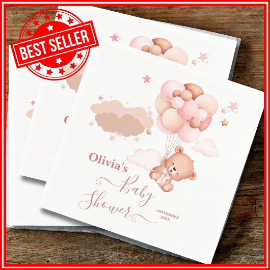 Wir können frühzeitig die Pink Pooh Bear Babydusch Serviette