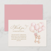 Wir können frühzeitig die rosa Babydusche abwarten Dankeskarte (Vorne/Hinten)