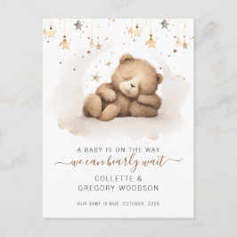 Wir können frühzeitig die schlafende Baby Bärensch Ankündigungspostkarte