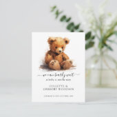 Wir können frühzeitig die Schwangerschaft des Tedd Ankündigungspostkarte (Stehend Vorderseite)