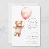 Wir können frühzeitig die Teddy Bear Girls Babydus Einladung (Vorderseite)