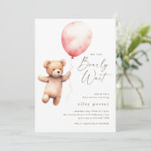 Wir können frühzeitig die Teddy Bear Girls Babydus Einladung (Stehend Vorderseite)