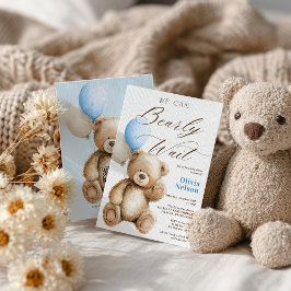 Wir können frühzeitig die Teddy Bear QR Boy Baby D Einladung