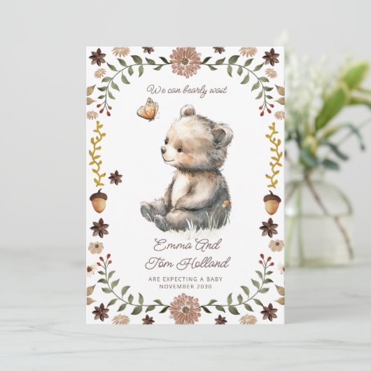 Wir können frühzeitig die Watercolor Bärenschwange Ankündigung (Stehend Vorderseite)