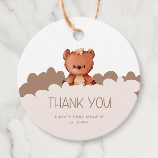 Wir können frühzeitig eine Bear Cloud Baby Dusche  Geschenkanhänger (Vorderseite)