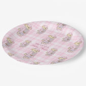 Wir können frühzeitig eine karierte Babydusche-Mon Pappteller (Schrägansicht)