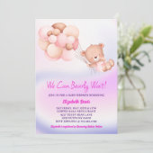 Wir können frühzeitig eine Lila Girl-Babydusche ab Einladung (Stehend Vorderseite)