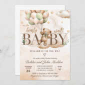 Wir können frühzeitig eine neutrale Teddy Bear Bab Einladung (Vorne/Hinten)