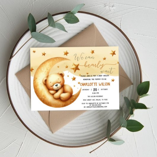 Wir können frühzeitig eine Niedliche Baby Bear Bab Einladung