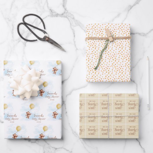 Wir können frühzeitig eine Personalisierte Babydus Geschenkpapier Set (Vorderseite)