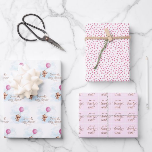 Wir können frühzeitig eine Personalisierte Babydus Geschenkpapier Set (Vorderseite)