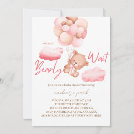 Wir können frühzeitig eine Pink Bear Babydusche ab Einladung