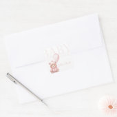 Wir können frühzeitig eine Pink Bear Babydusche ab Quadratischer Aufkleber (Umschlag)