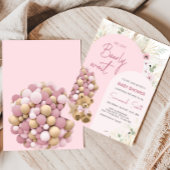 Wir können frühzeitig eine pinkfarbene Babydusche  Einladung