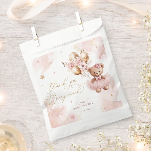 Wir können frühzeitig eine pinkfarbene Babydusche Geschenktütchen (Ausgeschnitten)