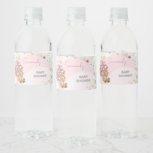 Wir können frühzeitig eine pinkfarbene Babydusche  Wasserflaschenetikett (Flaschen)