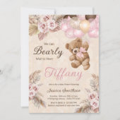 Wir können frühzeitig eine pinkfarbene Pampas-Gras Einladung (Vorderseite)