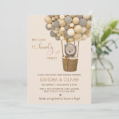 Wir können frühzeitig heiße Luft Ballon warten und Einladung (Stehend Vorderseite)