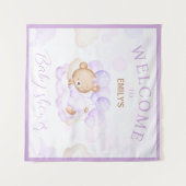 Wir können frühzeitig Lila Babydusche abwarten Beg Wandteppich (Vorderseite (Horizontal))