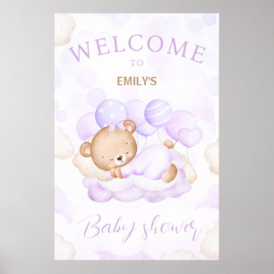 Wir können frühzeitig Lila Babydusche abwarten Poster