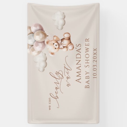 Wir können frühzeitig mit Balloons Babydusche wart Banner (Vertikal)
