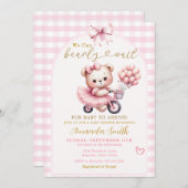 Wir können frühzeitig mit Balloons Babydusche wart Einladung (Vorne/Hinten)