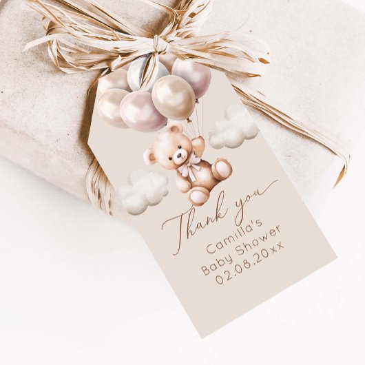 Wir können frühzeitig mit Balloons Babydusche wart Geschenkanhänger