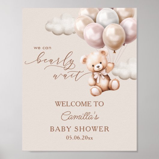 Wir können frühzeitig mit Balloons Babydusche wart Poster (Vorne)