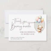 Wir können frühzeitig niedliche Bärenballon Babydu Dankeskarte (Vorderseite)