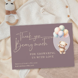 Wir können frühzeitig niedliche Bärenballon Babydu Dankeskarte