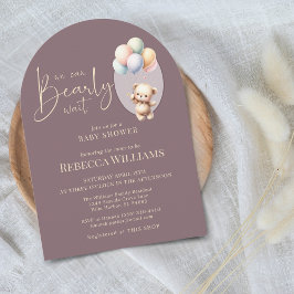 Wir können frühzeitig niedliche Bärenballon Babydu Einladung