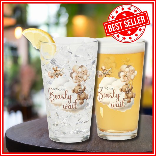 Wir können frühzeitig Niedliche Bear Baby Dusche t Glas