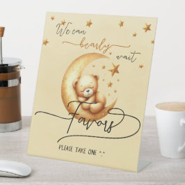 Wir können frühzeitig Niedliche Bear Baby Duschfav Sockelschild