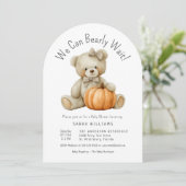 Wir können frühzeitig Niedliche Pumpkin Girl Babyd Einladung (Stehend Vorderseite)