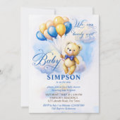 Wir können frühzeitig niedliche tddy-blaue Goldbal Einladung (Vorderseite)