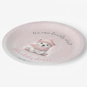 Wir können frühzeitig Pink Baby Duschpapier Teller (Schrägansicht)