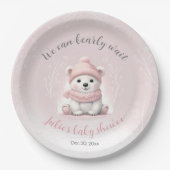Wir können frühzeitig Pink Baby Duschpapier Teller (Vorderseite)