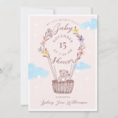 Wir können frühzeitig warnen Hot Air Ballon Teddy  Einladung (Vorderseite)