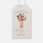 Wir können frühzeitig warten! Baby Shower Einladun Geschenkanhänger (Vorderseite)