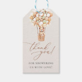 Wir können frühzeitig warten! Baby Shower Einladun Geschenkanhänger (Vorderseite)