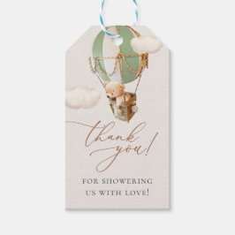 Wir können frühzeitig warten! Baby Shower Einladun Geschenkanhänger