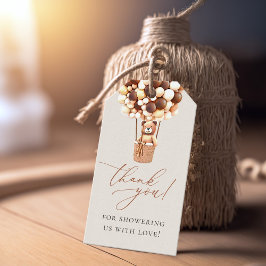 Wir können frühzeitig warten! Baby Shower Einladun Geschenkanhänger