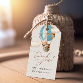 Wir können frühzeitig warten! Baby Shower Einladun Geschenkanhänger