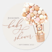 Wir können frühzeitig warten! Babydusche Classic R Runder Aufkleber (Vorderseite)