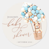 Wir können frühzeitig warten! Babydusche Classic R Runder Aufkleber (Vorderseite)