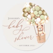 Wir können frühzeitig warten! Babydusche Classic R Runder Aufkleber (Vorderseite)